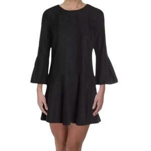 Avec Les Filles Bell Sleeve Shift Dress Black Size Small